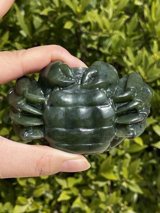 和田碧玉雕螃蟹镇纸把玩件，顺丰包邮 商品图4