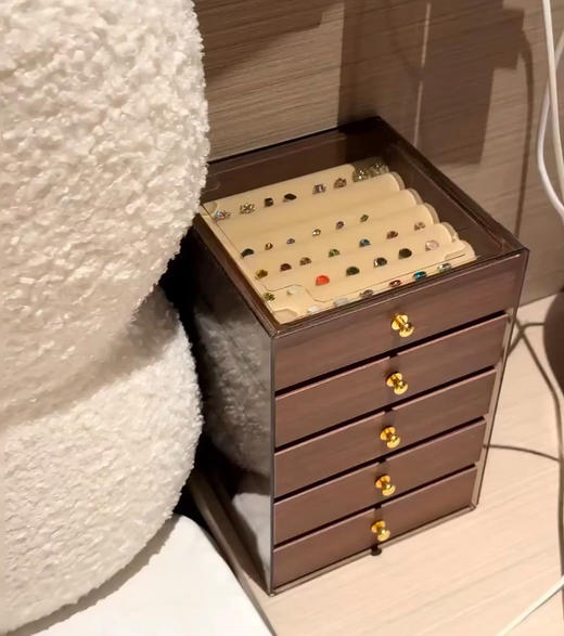 🔥清仓捡漏，39.9🉐首饰收纳界的爱马仕【Trees&wind胡桃木五层首饰盒】告别乱七八糟，给首饰们一个精致的“家”✨ 商品图6
