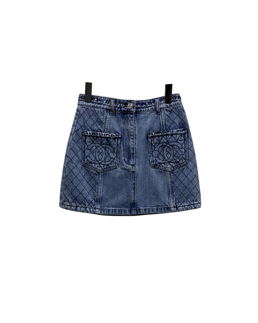 女款编织花边牛仔半裙la025 商品图0