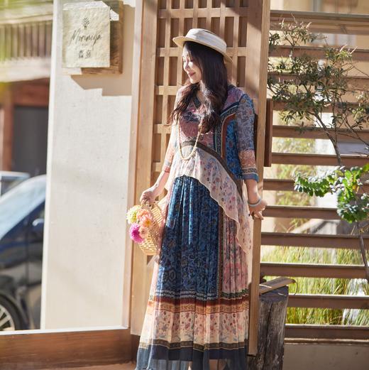 【林栖设计小店】生命之息|复古优雅多色不规则飞片2026夏新款轻盈真丝衫1962164 商品图3