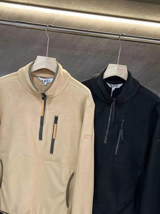 F032342风格百搭户外保暖透气不闷汗半拉链抓绒衣上衣 商品图1