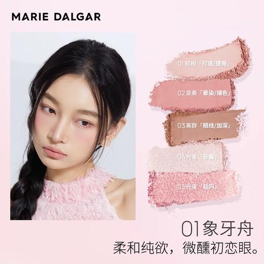 玛丽黛佳粉墨五色眼影盘01象牙舟 哑光珠光亮片细闪修容多功能 一盘画全脸 商品图1