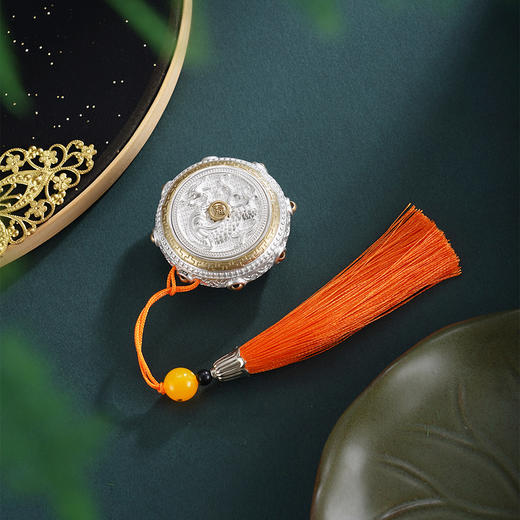 子佩集【龙腾鼓乐】银S999手把件【HS012】可转动龙招财进宝原创作品2601 商品图2