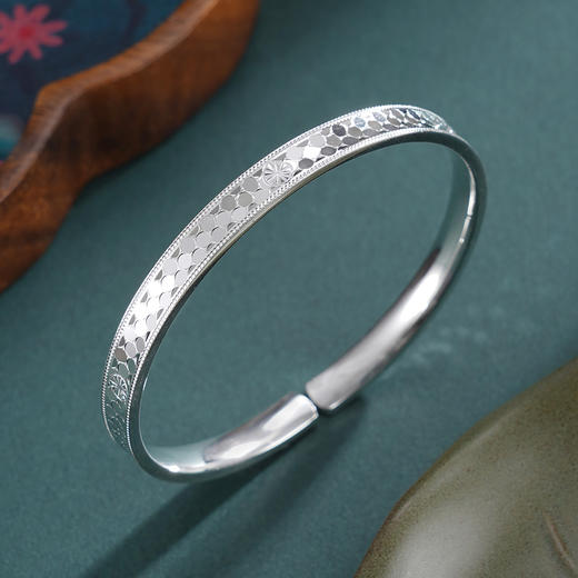 子佩集【冰雪星芒】银S999手镯【YHSZ0142】碎冰冰六边形2601 商品图0