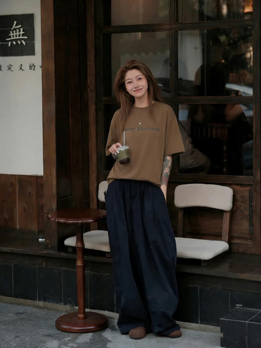 天猫同步【弹力足！高质感~】拉夏贝尔/La Chapelle两色圆领短袖T恤气质短款套头正肩法式上衣女 商品图5