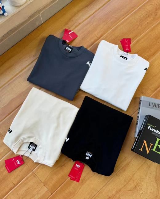 F032320春秋新款纯棉螺纹拼接面料落肩时尚圆领长袖卫衣 商品图3