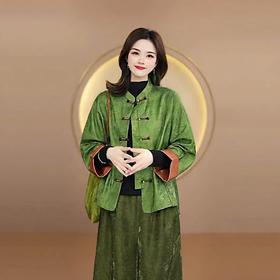 丁摩 春秋新款双面双穿中式国风浮光锦轻奢提花外套复古开衫6ZF-057