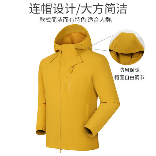 LUCKY DEER幸运鹿情侣款保暖三防连帽多功能软壳外套 商品图5