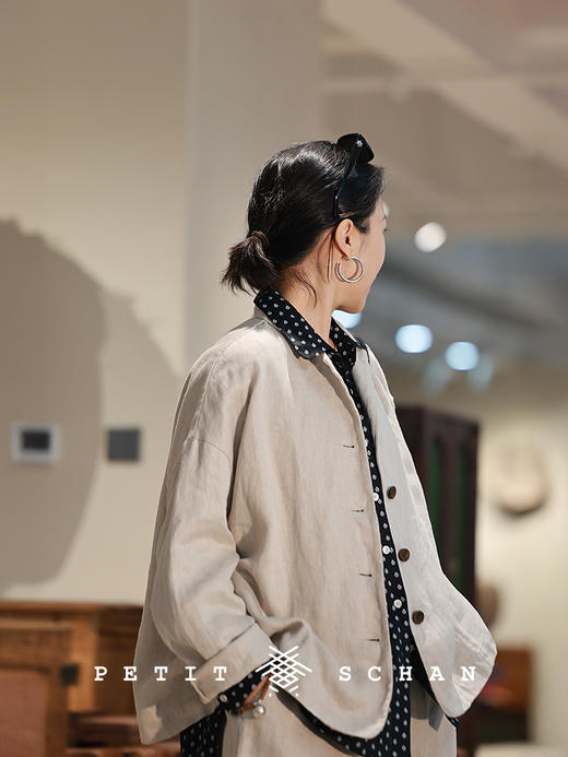 Petit Schan小闪 CLO#1082 Remain unsullied 一尘不染 一千零一夜系列文艺感法国雨露麻短外套 商品图4