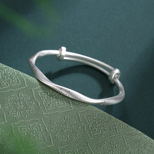 子佩集【萌咪出动】银S9999童镯【TB0620910】儿童猫咪麻花古法2601 商品图2