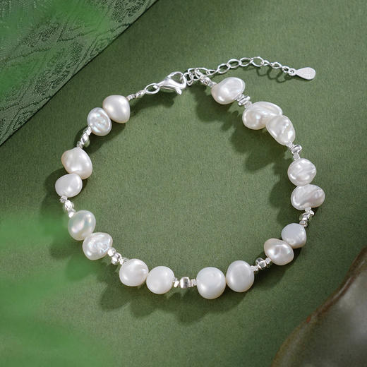 子佩集【霜影缪斯】银S925珍珠惜王妃手链【SPB0530003】5-7.5mm珠巴洛克2601 商品图0