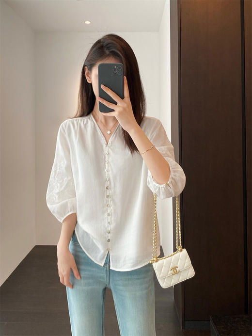 SYJ4082苎麻刺绣小衫 商品图1