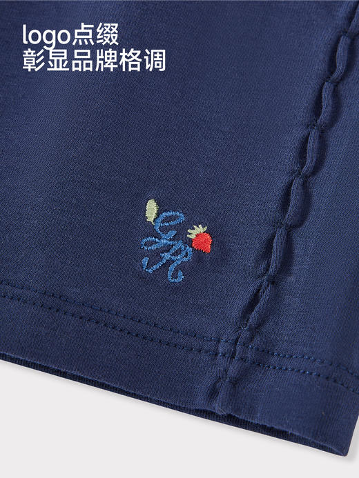 英氏儿童裤子女童夏季九分裤中裤蓝色百搭新款休闲裤YRKDJ2S056A 商品图3