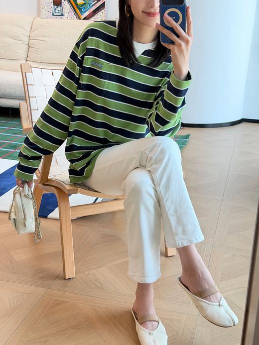 普拉达 26新款 复古条纹党本命款短袖T恤 商品图3