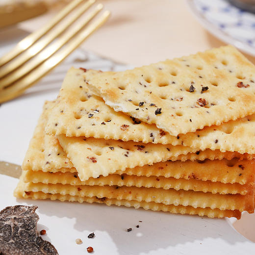 【咸香酥脆！非油炸】煌记新款黑松露火腿苏打饼干118g盒装爆款办公休闲小零食。xa 商品图1