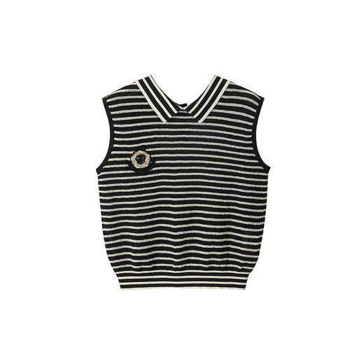 谜底针织衫无袖2026夏季新品H型老钱风polo领质感毛衣女262MZ0776 商品图4