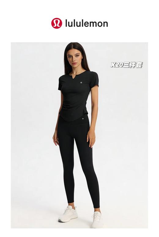 F032355前拉链防震内衣+T恤+瑜伽裤运动瑜伽三件套 商品图10