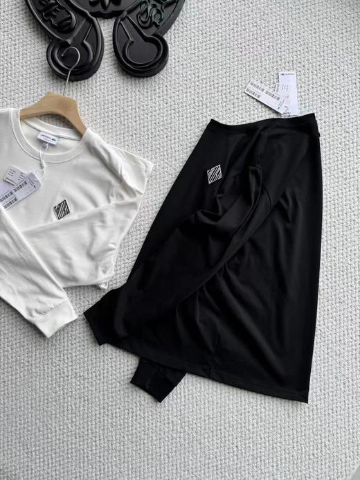 F032361春季百搭新款简约菱形刺绣LOGO休闲运动长袖T恤 商品图2