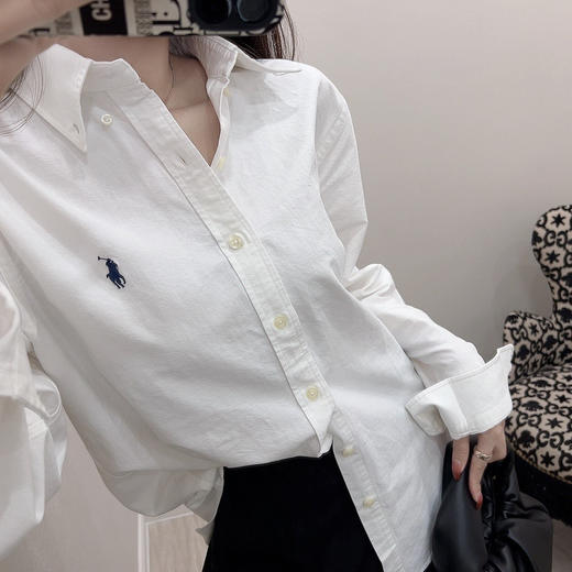 323-3 跑量 极限特惠 小马情侣款 高支精梳棉 纯色 休闲舒适衬衫 商品图3
