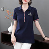 polo衫t恤女短袖2026新款夏季爆款女装假两件正肩翻领上衣体恤衫 商品缩略图0
