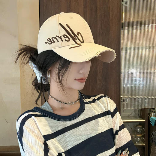 新款硬顶立体版型潮帽 女大头围刺绣棒球帽 宽帽檐防晒显脸小潮帽 潮牌硬顶鸭舌帽男女同款 商品图1