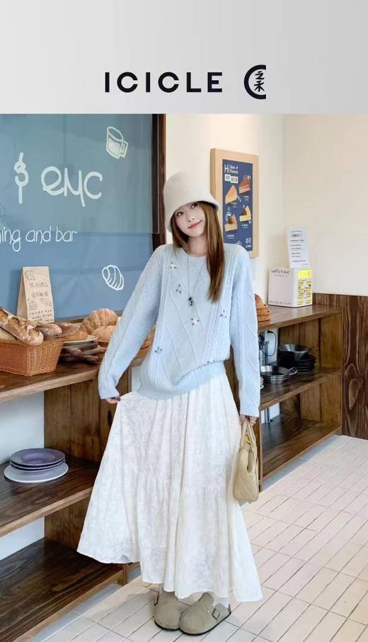 F032363春夏新款温柔法式蕾丝提花宽松a字半身裙蛋糕裙 商品图9