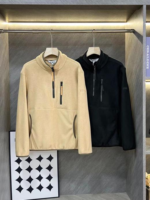 F032342风格百搭户外保暖透气不闷汗半拉链抓绒衣上衣 商品图0