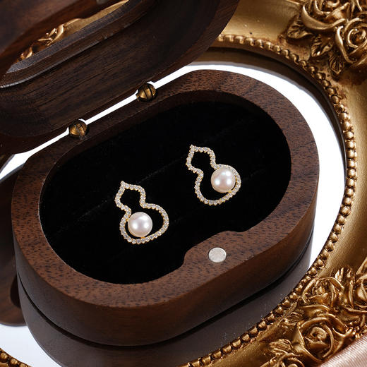 子佩集【纳福之珠】银S925珍珠惜王妃耳钉【XXED001】5mm珠双色葫芦2601 商品图9