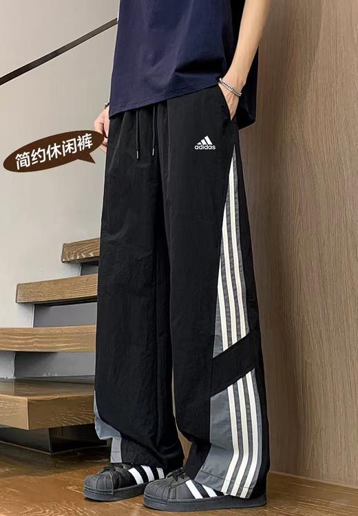 F032337新款三条杠直筒运动卫裤休闲裤美式街头宽松休闲长裤 商品图3