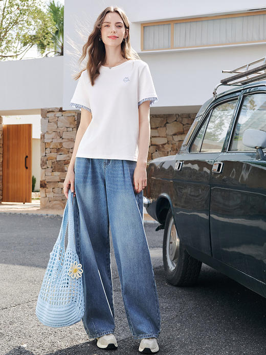 【百图lulu定制】【预售4月10日发】 【原色弯刀裤】 原色高腰弯刀牛仔裤 遮胯显瘦  梨型身材天裤 商品图2