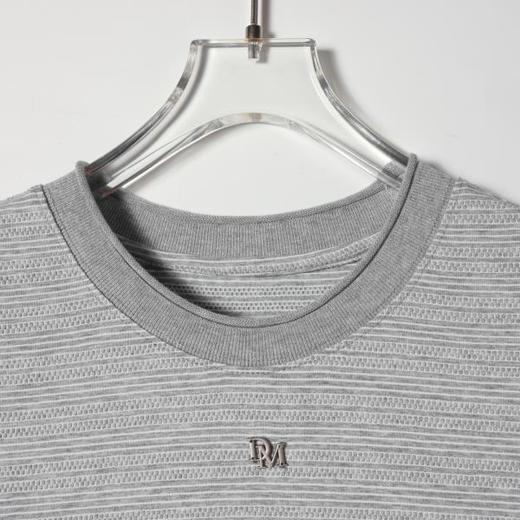 SDSA男装2026新款轻奢极简风横纹金属字母设计圆领短袖T恤百搭 商品图2