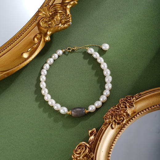 子佩集【女王魅影】银S925珍珠惜王妃手链【SGB0700001】5.5mm珠镀金2601 商品图3