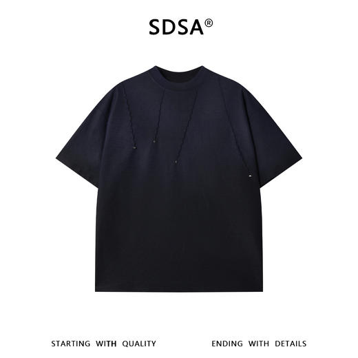 68633SDSA男装2026新款高贵轻奢潮牌波浪线钉珠肌理短袖T恤百搭上衣 商品图1