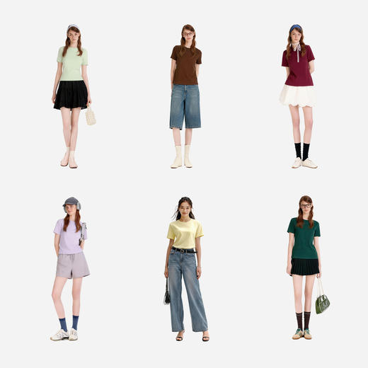 商场同款|森马短袖T恤女夏纯色圆领正肩衣服2026新款基础百搭上衣 商品图4