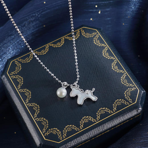 子佩集【珍爱萌马】银S925套链【FYL-2020】项链时尚小马珍珠2601 商品图0