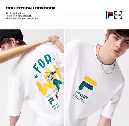 F032366春夏后背棒球涂鸦印花休闲宽松情侣款短袖T恤 商品图12