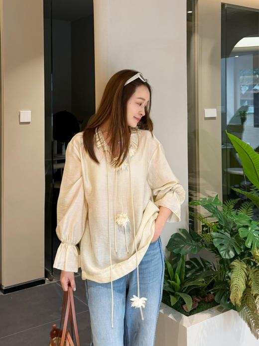 2603404    独家“绝美芍药” 春天宽松衬衫 法式浪漫 商品图3