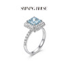 ShiningHouse[培育] 彩钻系列 18k金钻石戒指 蓝钻公主方形1克拉钻人工真钻人造钻石K金戒指时尚钻石戒指卓越匠心奢耀臻献【此商品不支持7天无理由退货退款】 商品缩略图1
