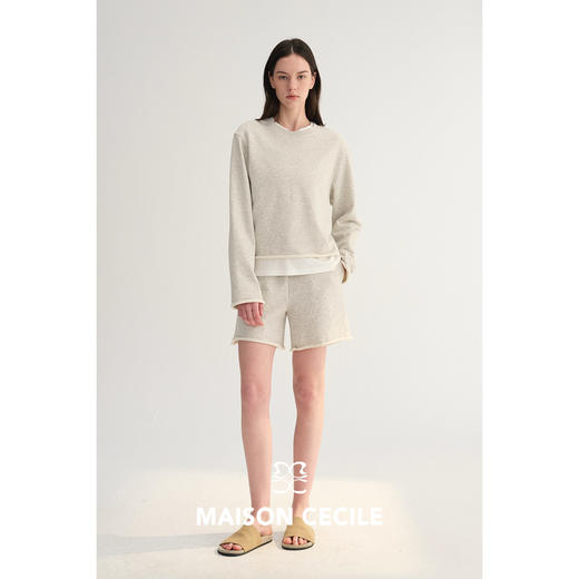 MC两色|高支棉感舒适松弛感休闲懒人卷边运动套装MAISON CECILE 商品图4