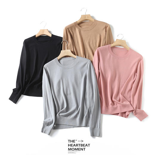 LA BULL可机洗圆领羊毛打底衫|衣柜必备基础款，轻盈软糯 商品图3