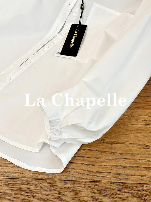 专柜实拍【气质文艺风】拉夏贝尔/La Chapelle纯棉舒适亲肤圆领排扣百搭休闲衬衫叠穿纯色长袖上衣 商品图9