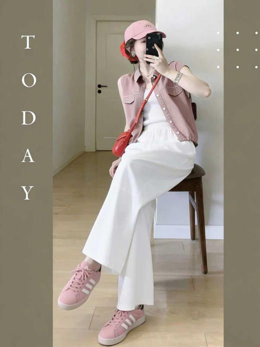 【百图lulu定制】【口袋牛仔马甲】对称口袋 翻领 弹力下摆 飞飞袖 牛仔马甲 商品图11