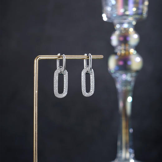 子佩集【雪域极光】银S925耳环【Z12608HPA】时尚扣环圆圈2601 商品图1