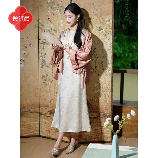 【多件多折】逸红颜《晴妍》2026春季新款老钱风重磅真丝阔版水袖新中式外套女 商品图2
