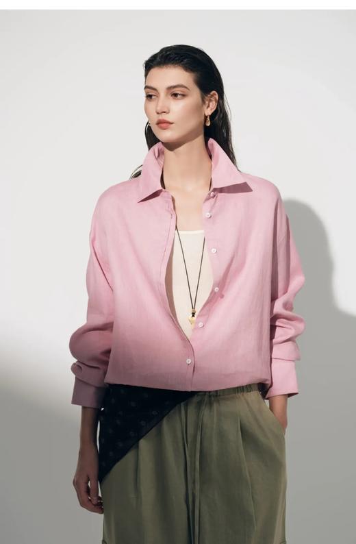 F032372轻盈挺括舒爽有型静奢老钱风双门襟设计亚麻衬衫 商品图13