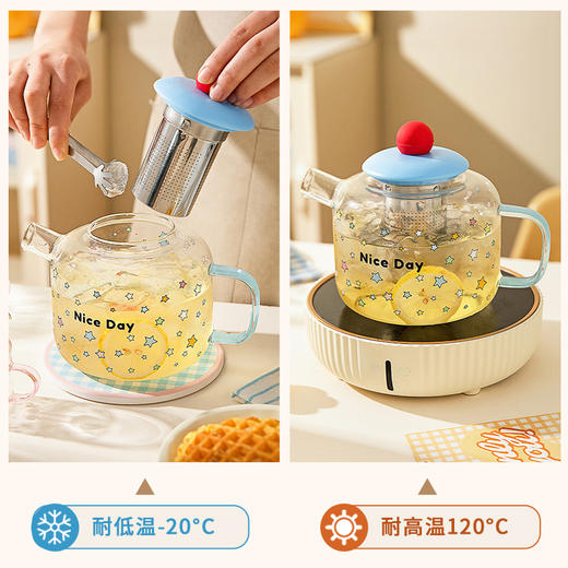 摩登主妇高硼硅玻璃冷水壶家用大容量养生泡茶壶套装耐高温凉水壶 商品图3