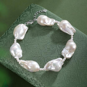 子佩集【潮汐褶皱】银S925珍珠惜王妃手链【BLKSL002】2.5mm小珠14-18mm巴洛克珠2601