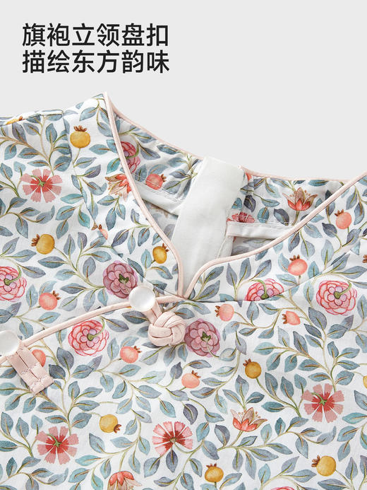 英氏女童短袖连衣裙夏季新款云丝白裙子纯棉公主裙YRLCJ2S022A 商品图3