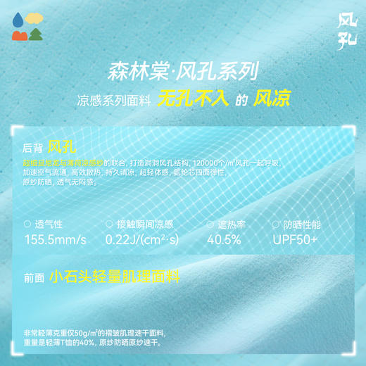 【风孔凉感防晒衣】森林棠26夏款儿童户外休闲轻薄透气连帽防晒外套21361027 商品图5