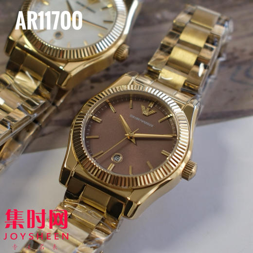 原单阿玛尼AR11700 女士复古钢带石英腕表 | 深邃太阳纹 × 日记窗设计 —— 复古优雅，时光低语 商品图1